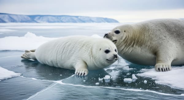 Baikal seal (nerpa) pupping