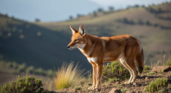 Bale Mountains Ethiopian Wolf Pack Hunting
