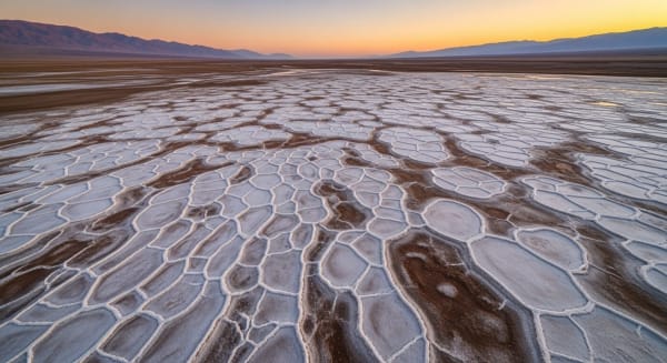 Dasht-e Kavir salt-playa polygonal patterns