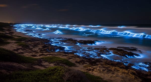 False Bay bioluminescent red tide