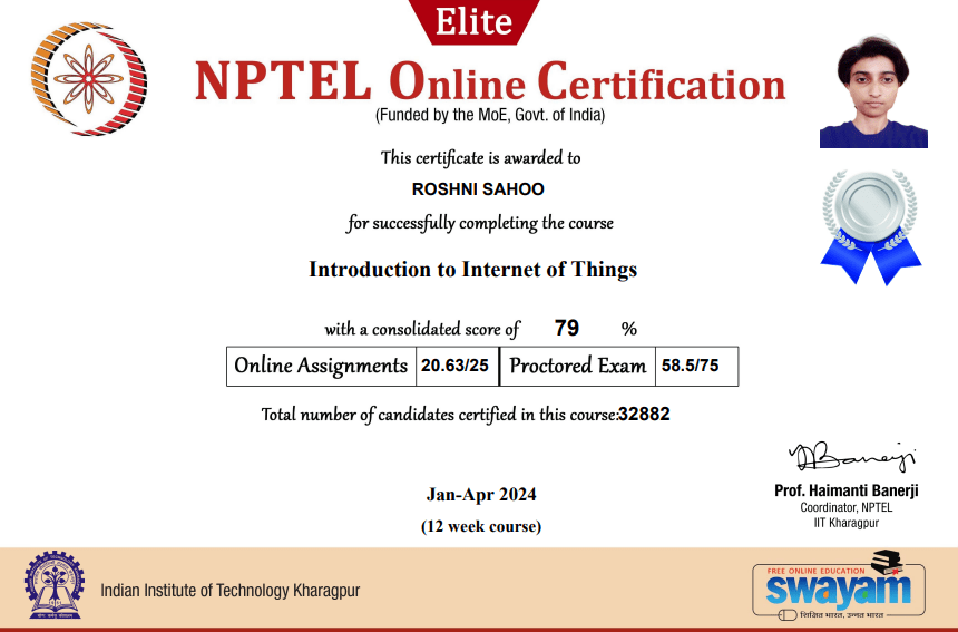 NPTEL IoT Certificate