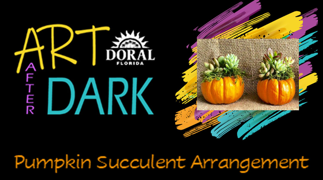 Art After Dark - Pumpkin Succulent Arrangement