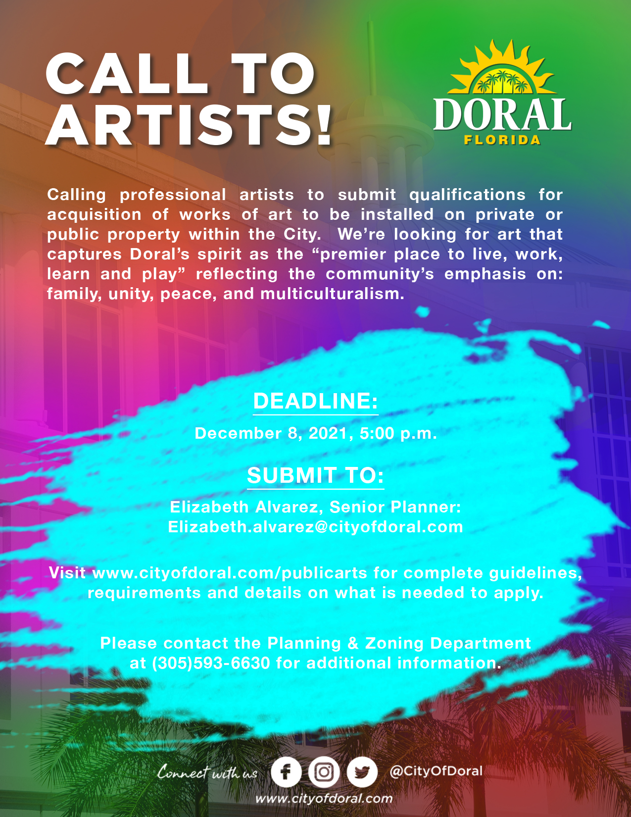 CALLING ALL ARTISTS! City of Doral will taking proposals to purchase art!