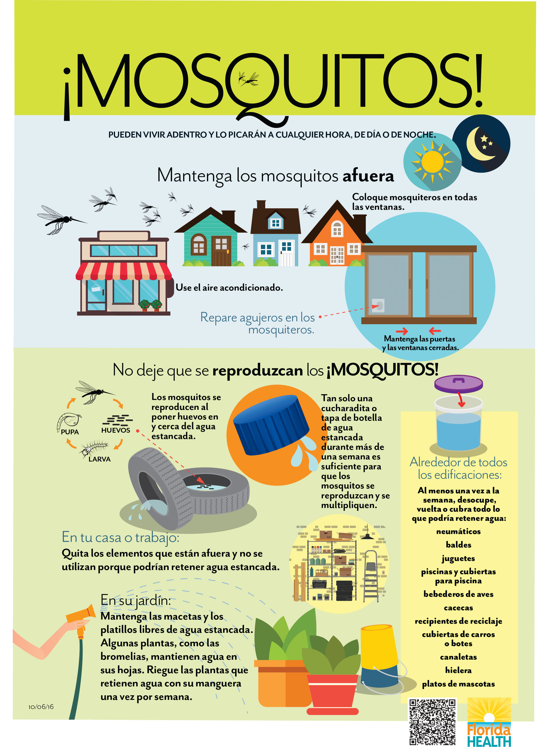 Mosquitoes - Keep Them Outside And Stop Them From Breeding - Espanol