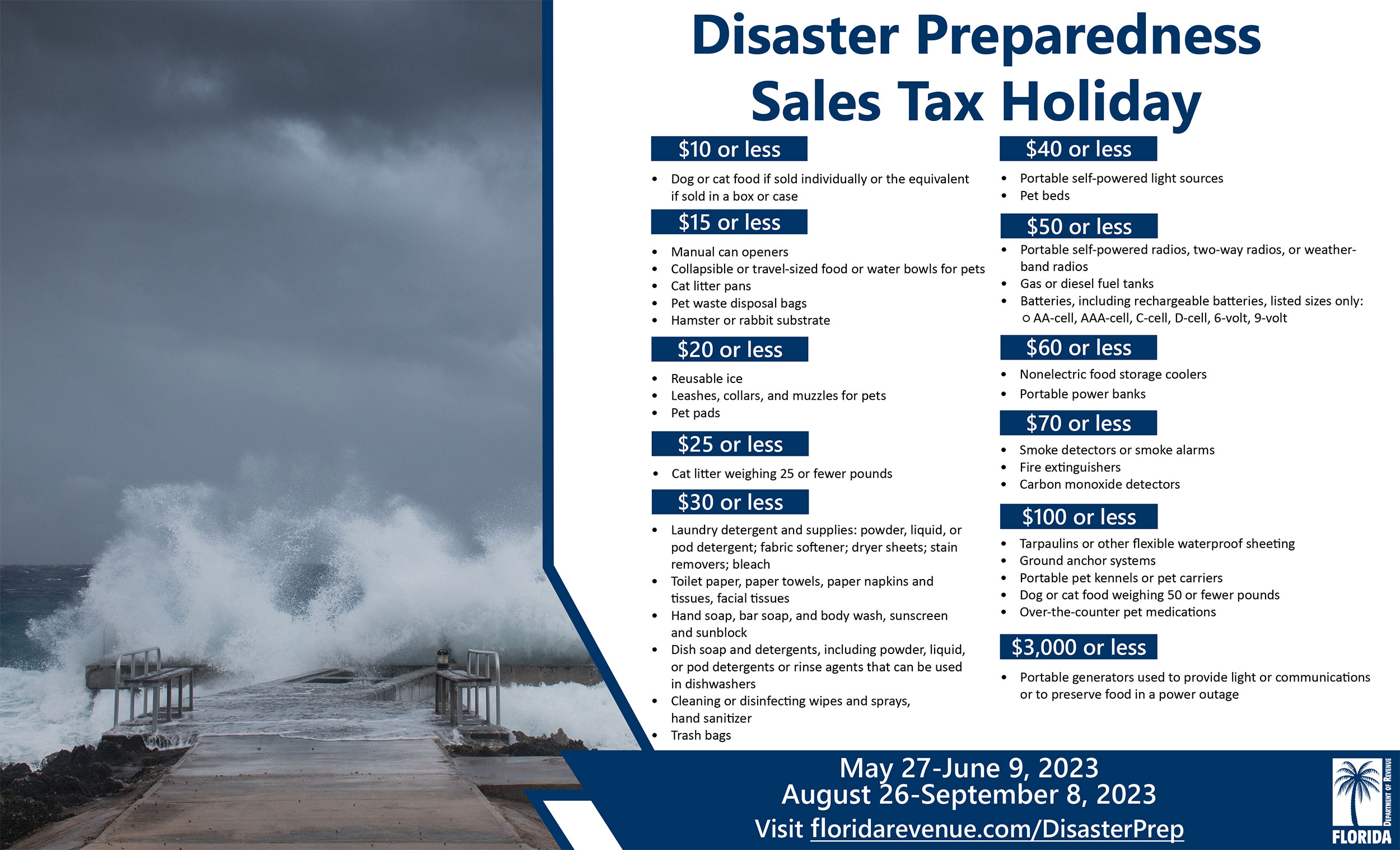 Florida's Disaster Prep Sales Tax Holiday Starts May 27th