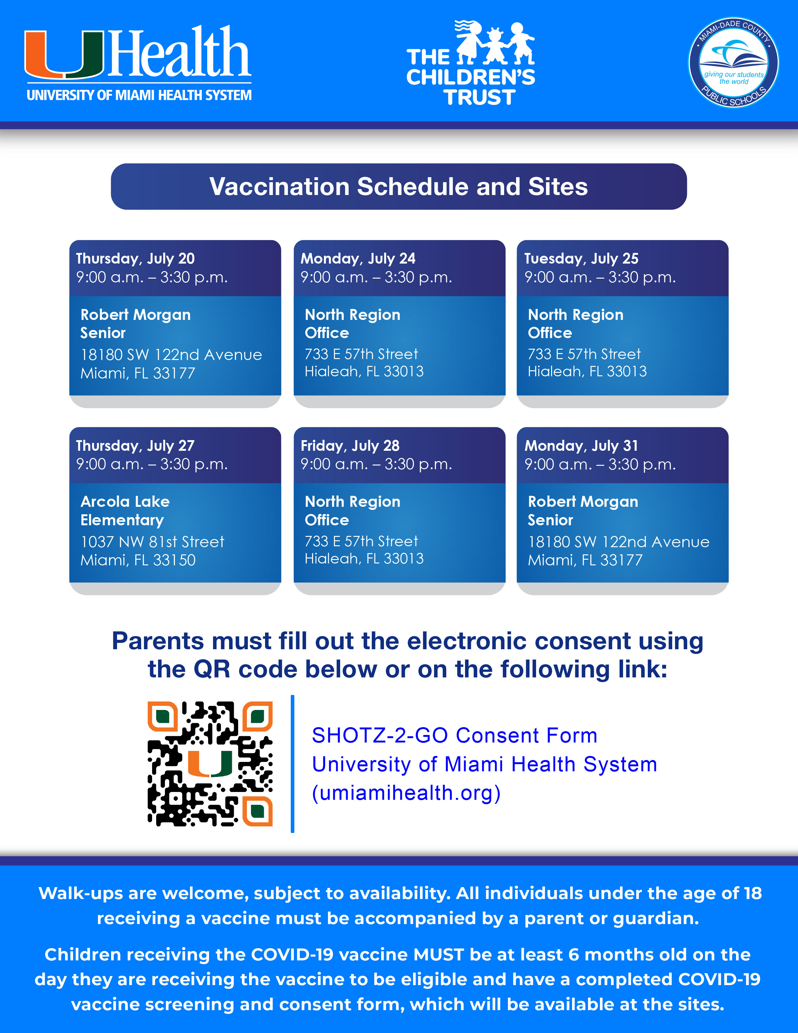 Miami-Dade County Public Schools Announces School-Age Immunizations and Vaccination