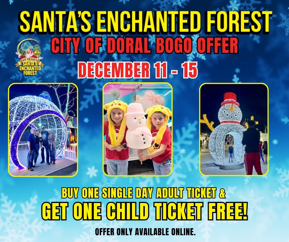 Discount Santa’s Enchanted Tickets for Doral Residents!