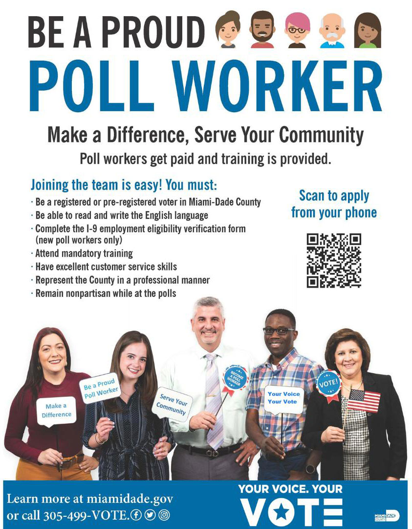 Miami Dade Elections Department is Looking for Poll Workers