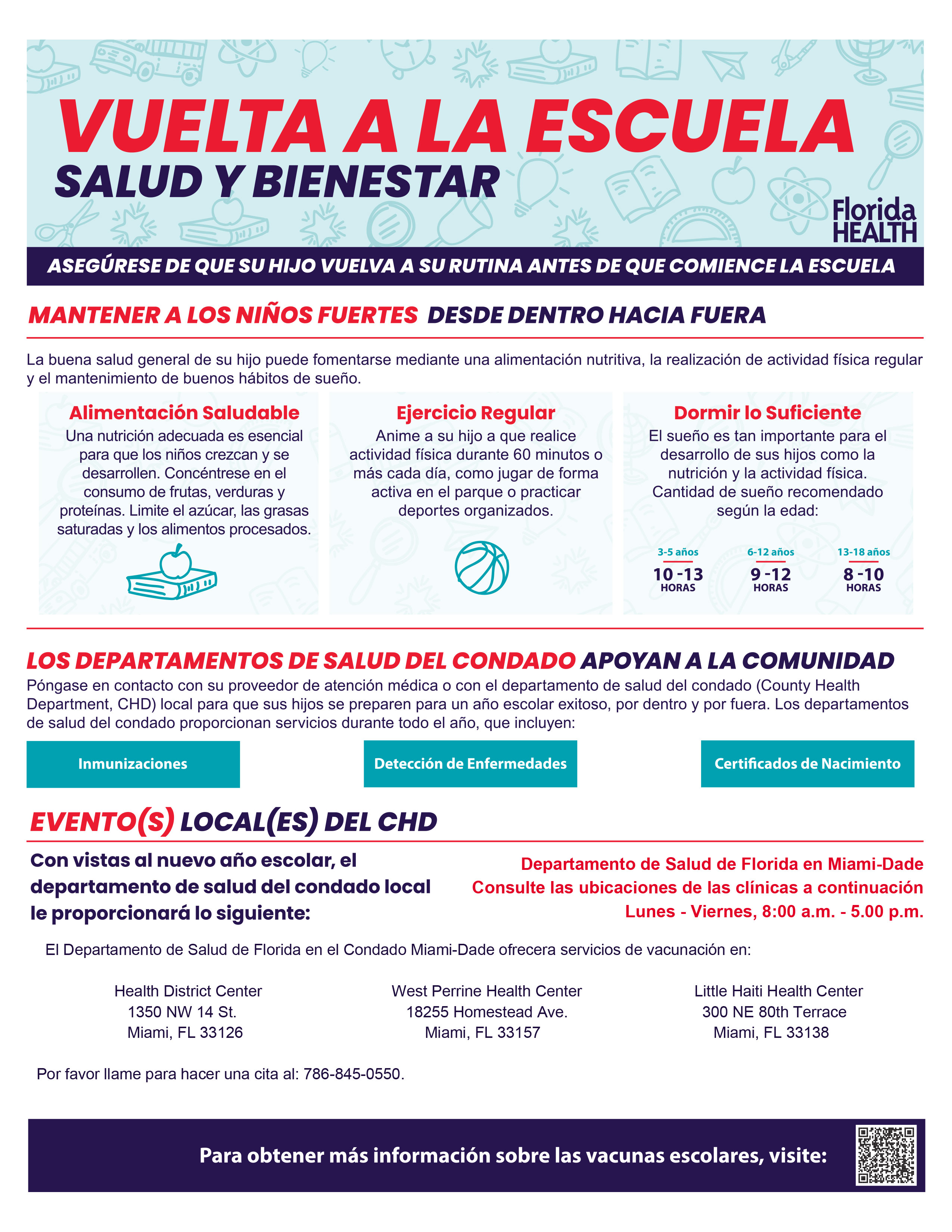 Back to School – Health and Wellness Spanish