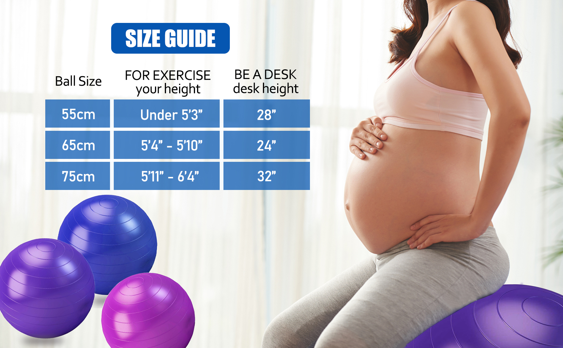 Pink Pilates Ball for Exercise and Yoga, Anti-Burst Liberia Ubuy