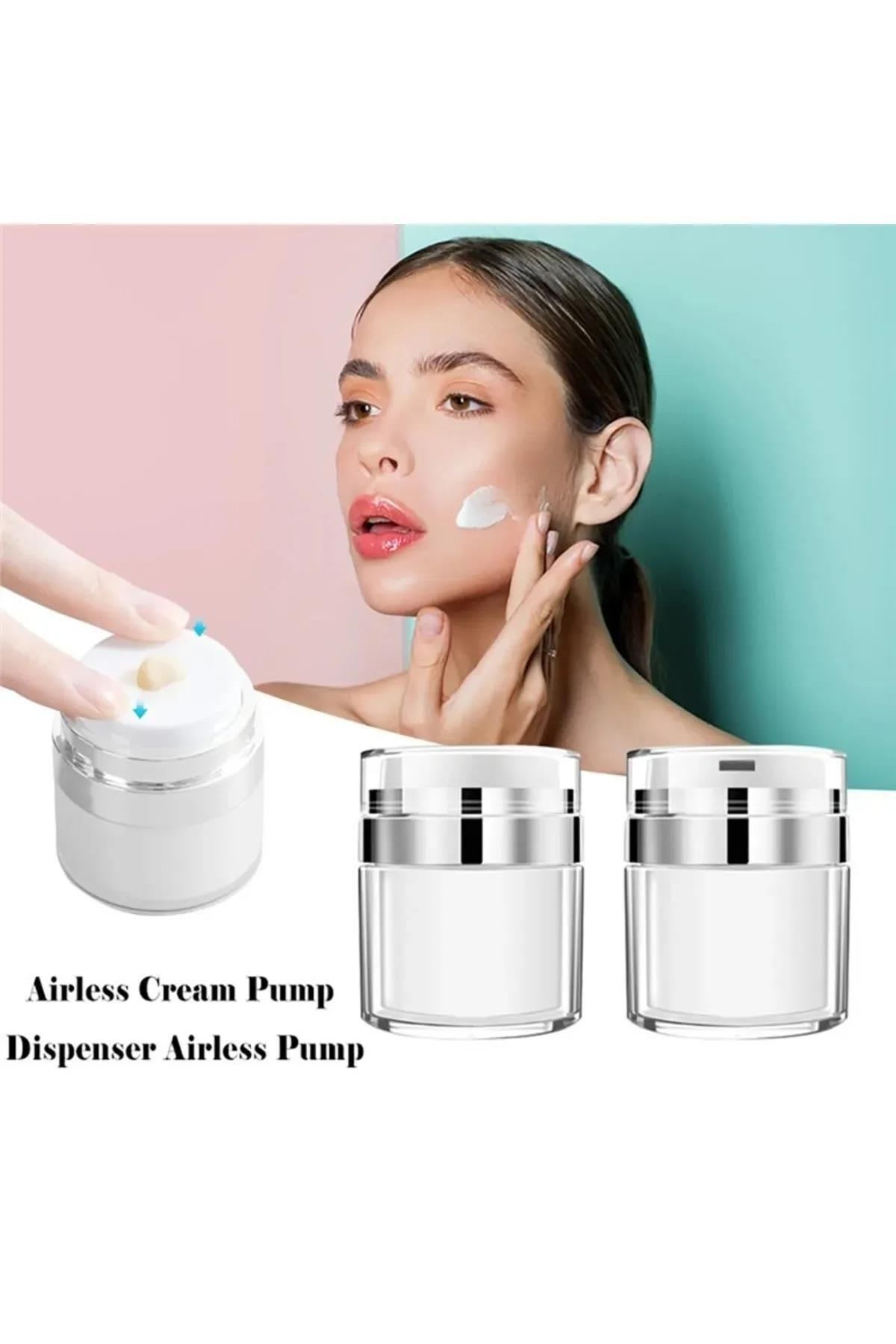 Kozmetik Kavanoz Akrilik Krem Doldurulabilir Vakumlu Şişe Basın Stili Krem Kavanoz