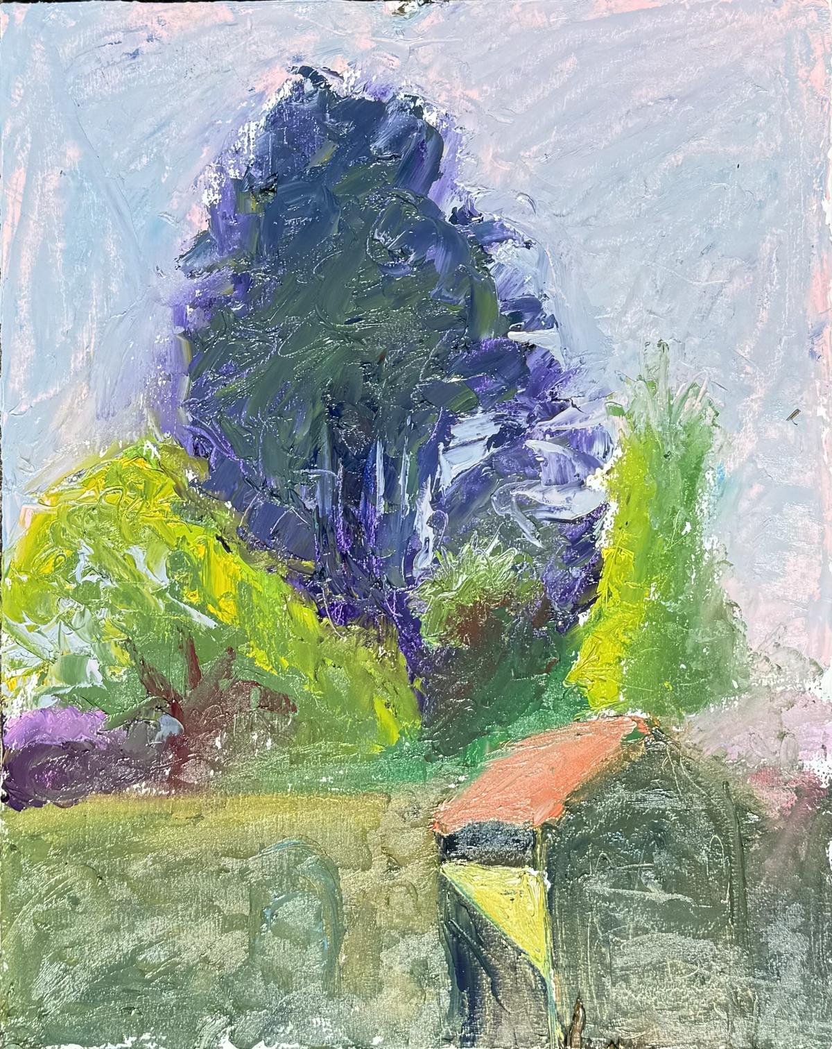 Do landscape study in the garden
