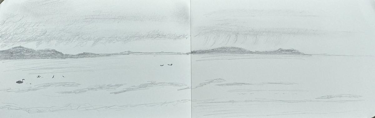 Do small sketch of Culac Bay, NZ