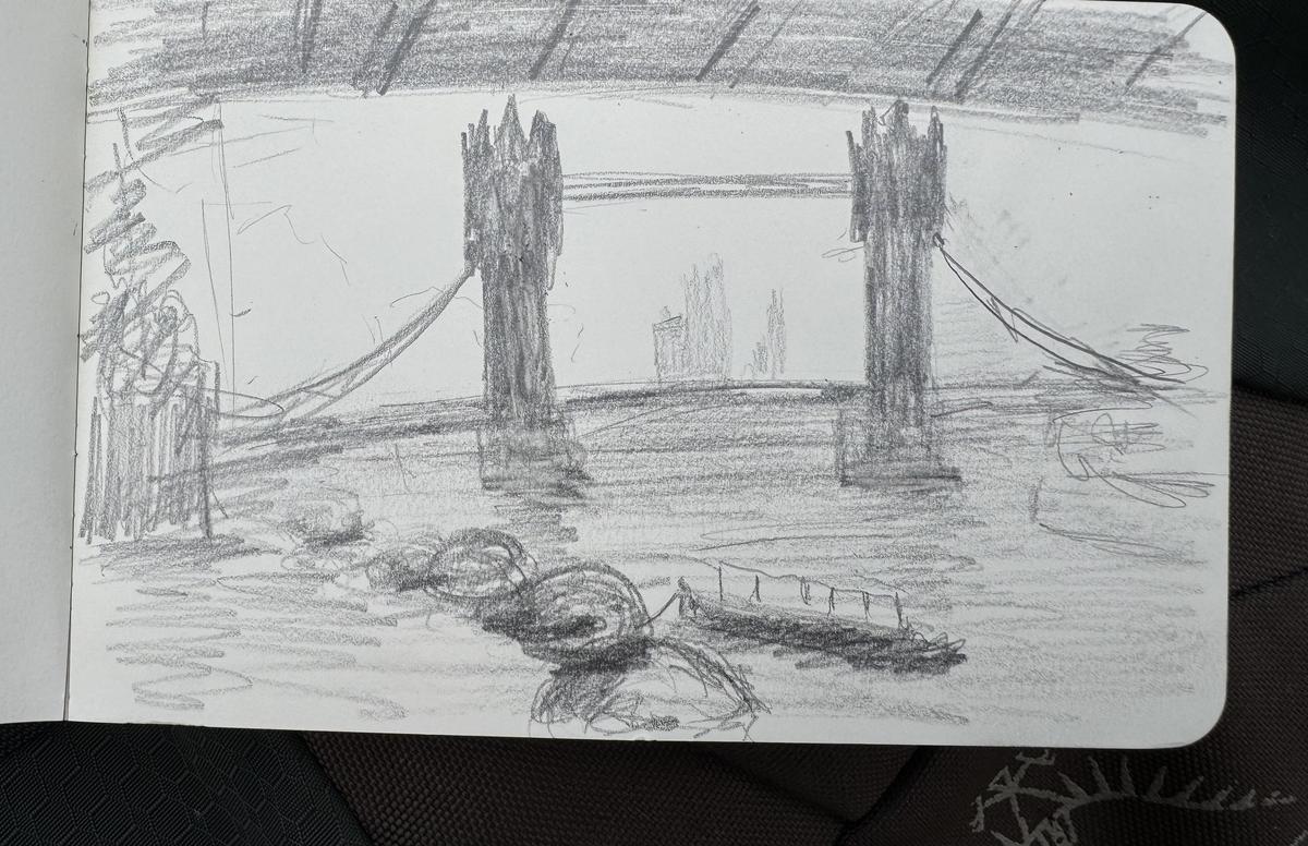 Quick landscape sketch of Tower Bridge