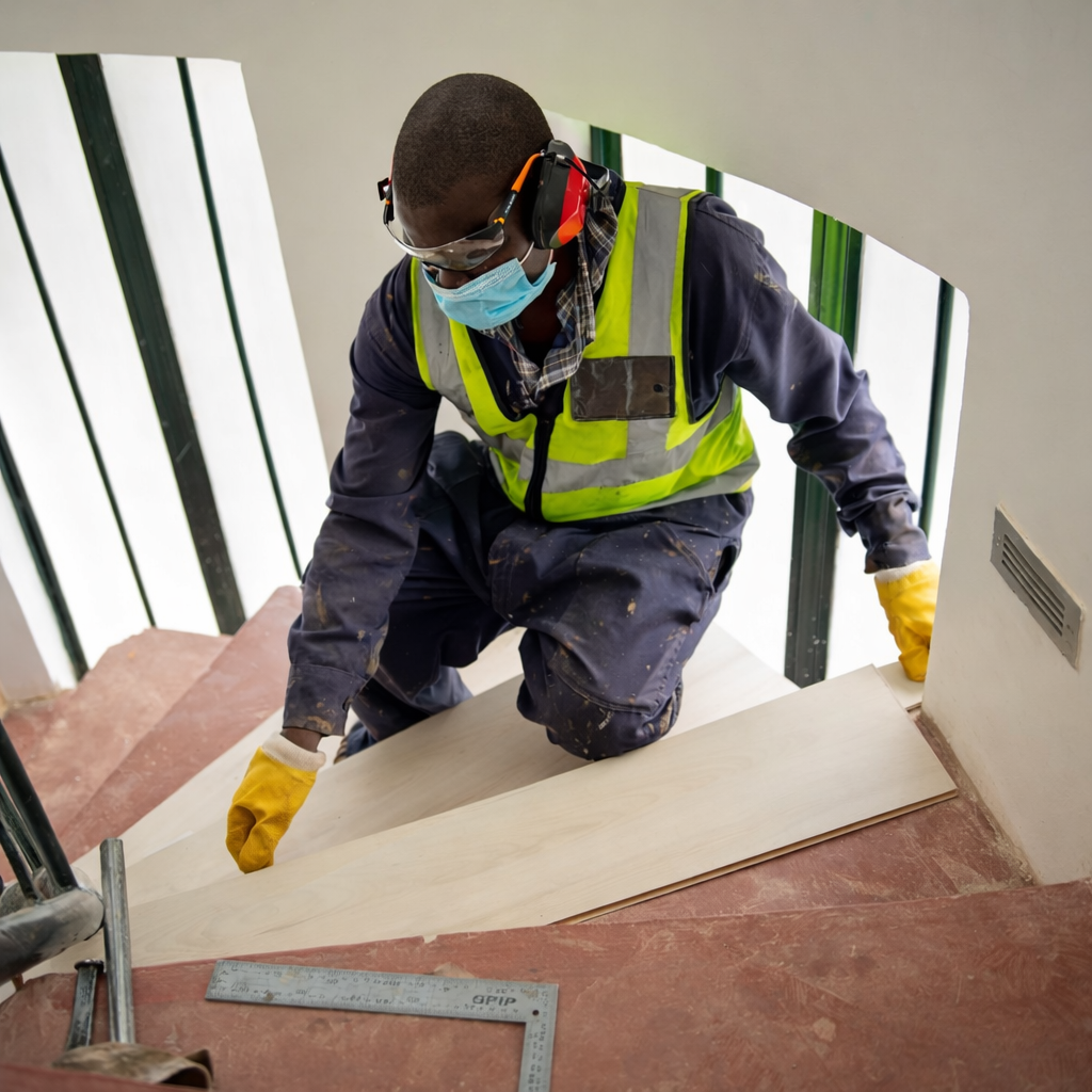 Staircase flooring installation in Kenya for residential and commercial spaces