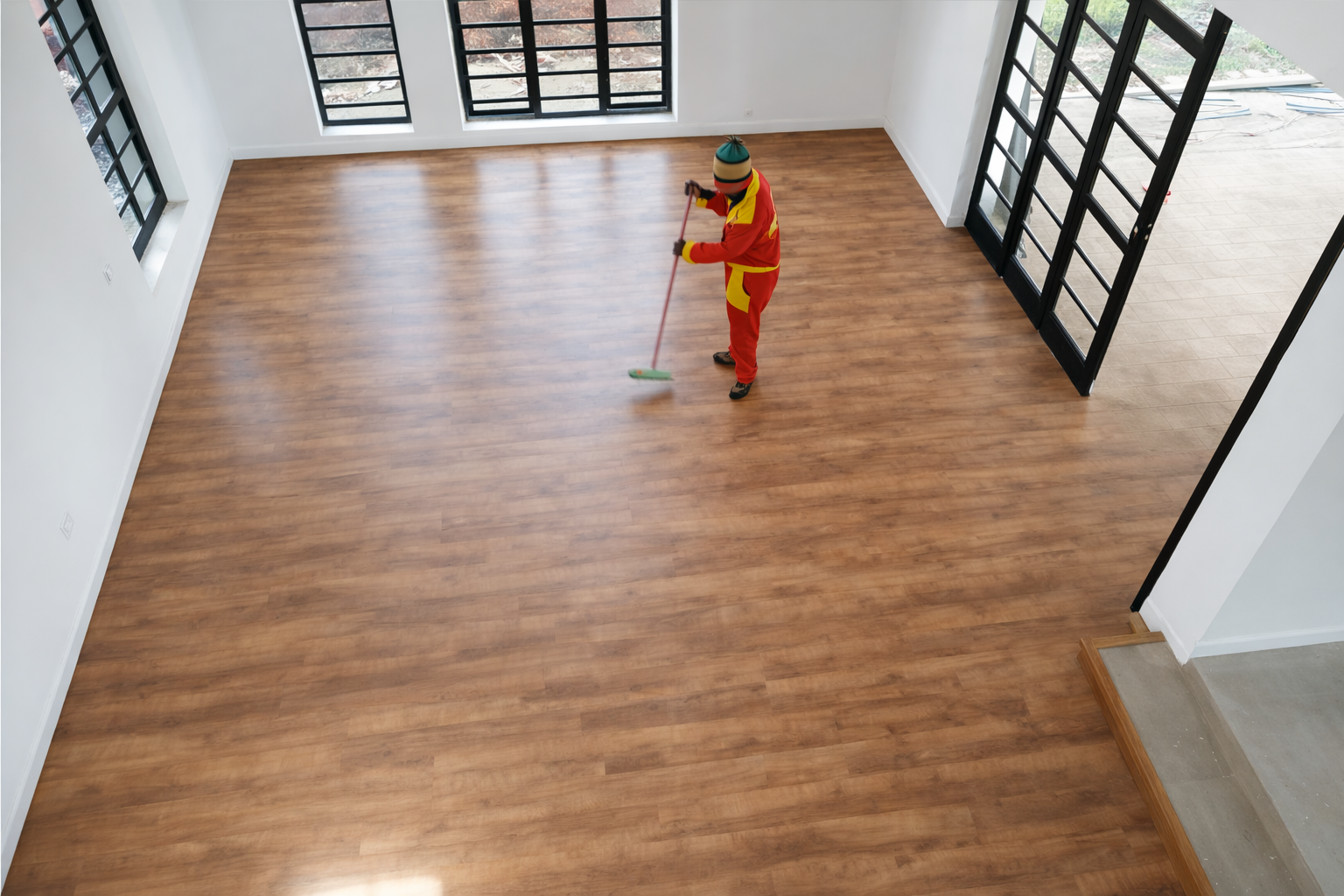 After: Nairobi room after laminate flooring installation