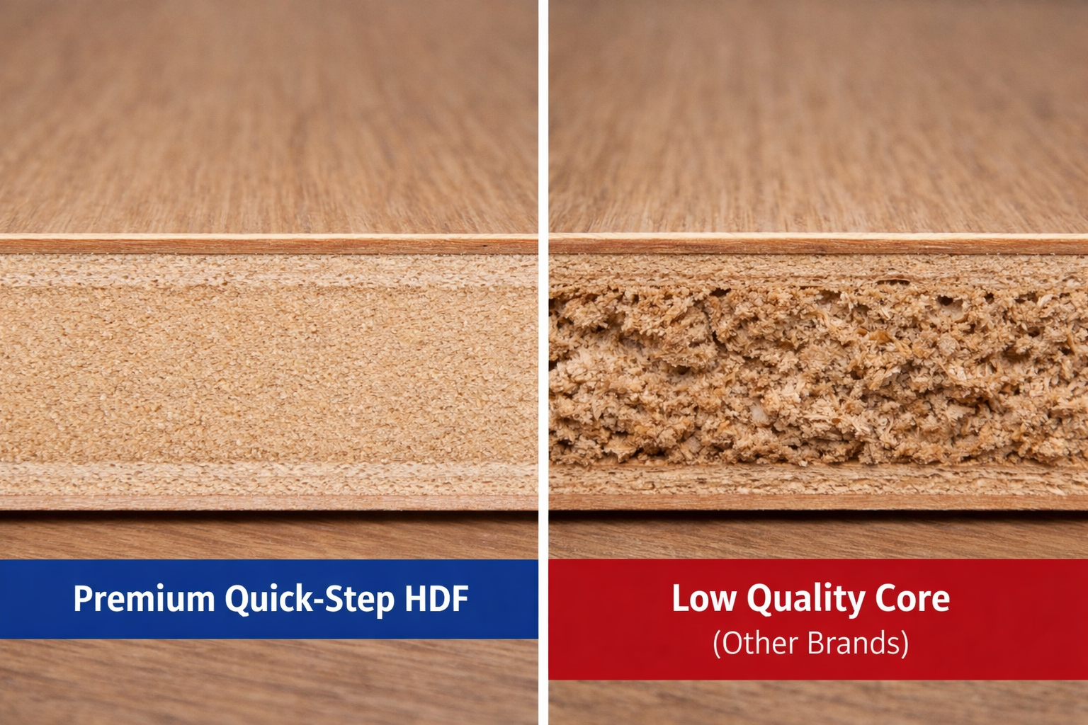 Quick-Step flooring HDF laminate flooring core comparison