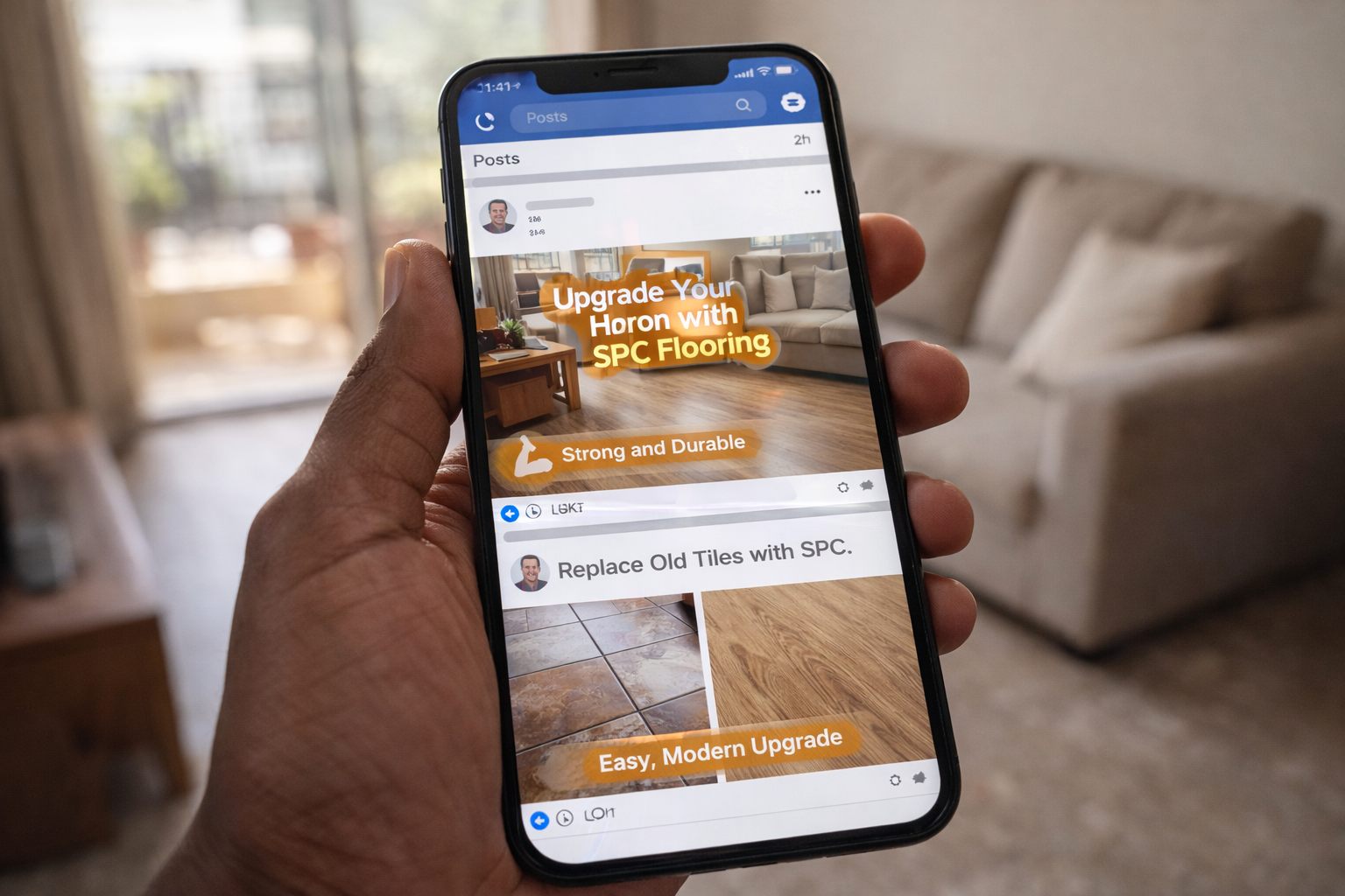 SPC flooring Kenya marketed online via mobile phone and social media