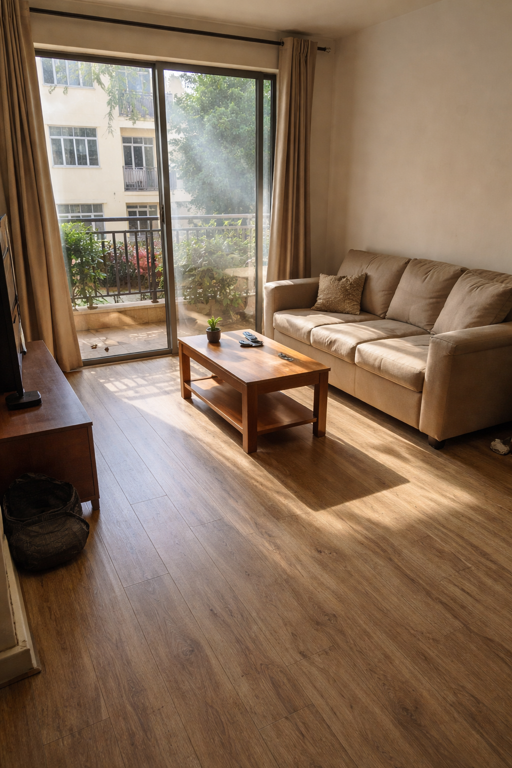 SPC floor in Kenyan living room realistic home environment