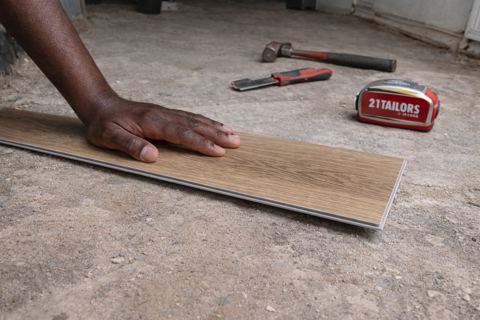 SPC flooring Kenya on uneven floor showing problems with leveling and stability