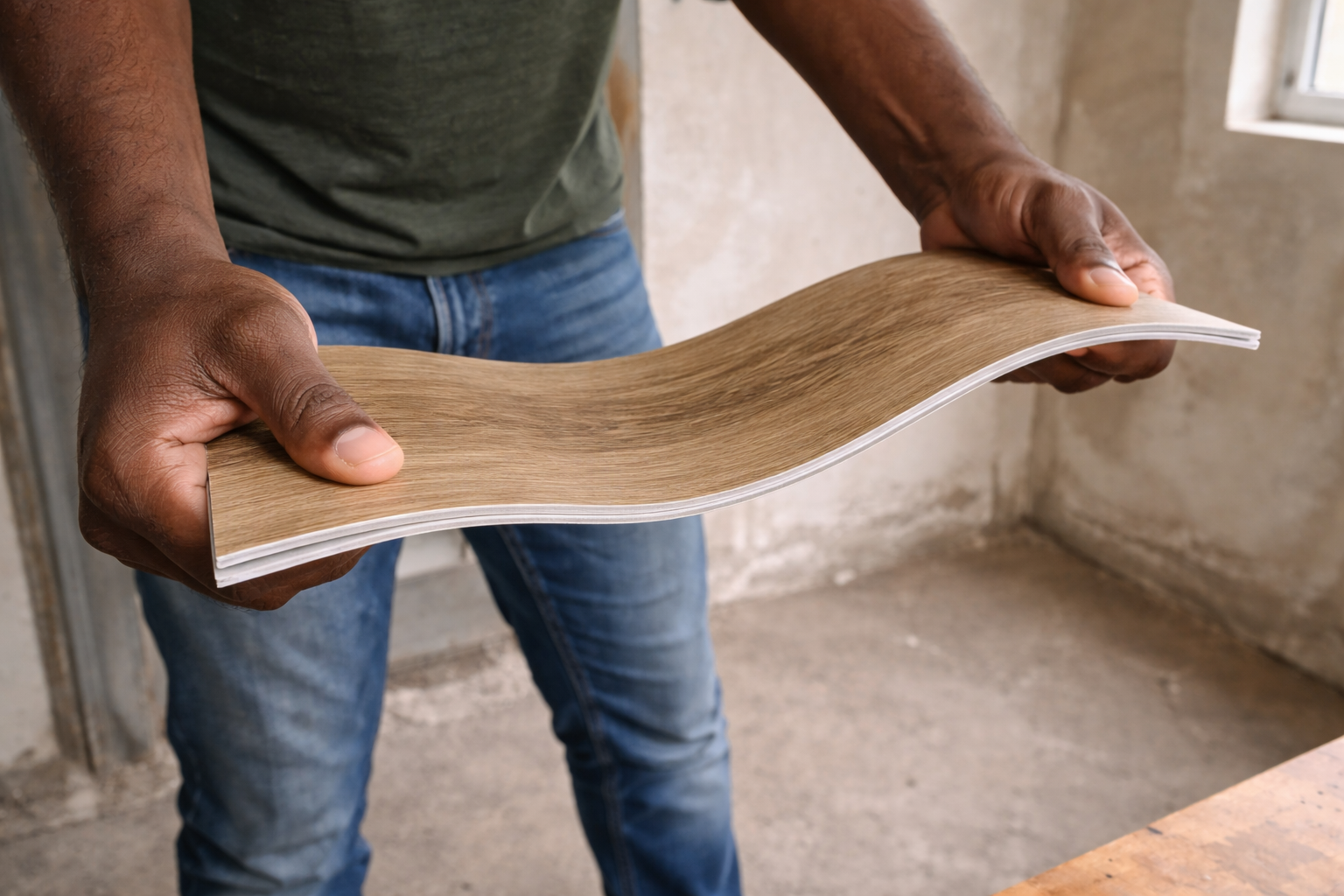 SPC flexibility test Kenya to pick good SPC plank quality