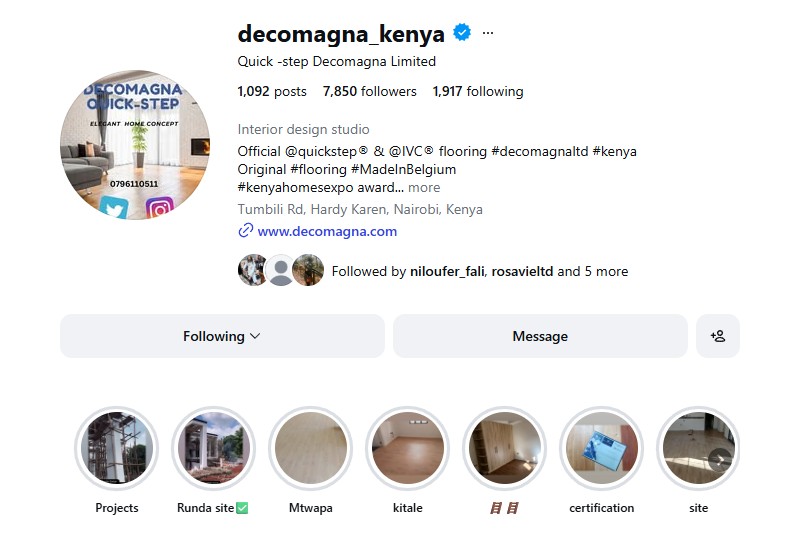 Decomagna Meta Verified flooring business in Kenya