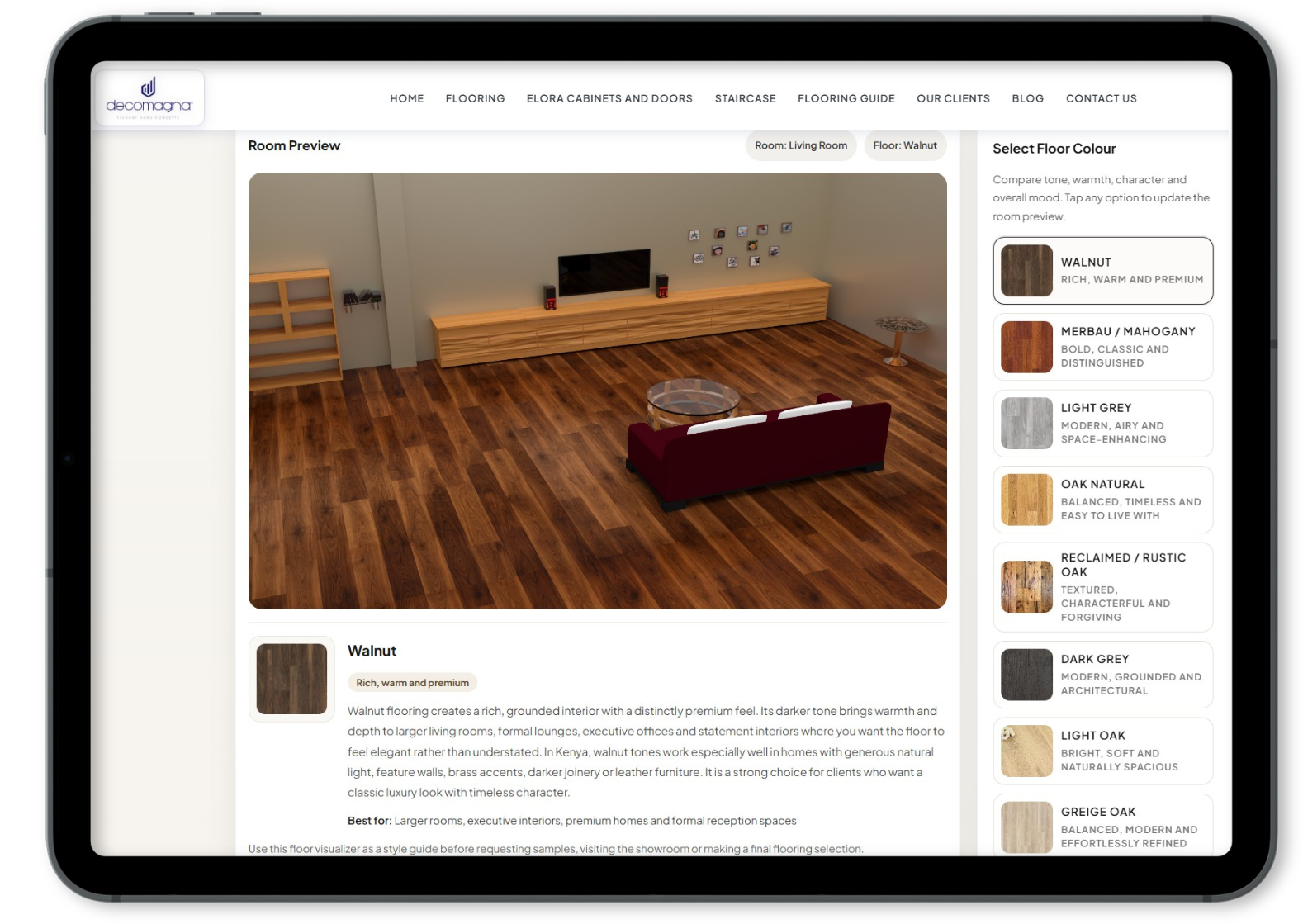Decomagna floor visualizer for flooring Kenya