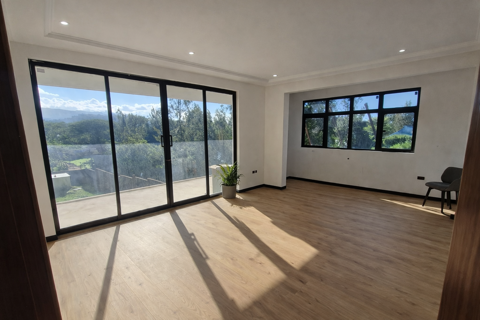 Luxury flooring installation by Decomagna with Ngong Hills view