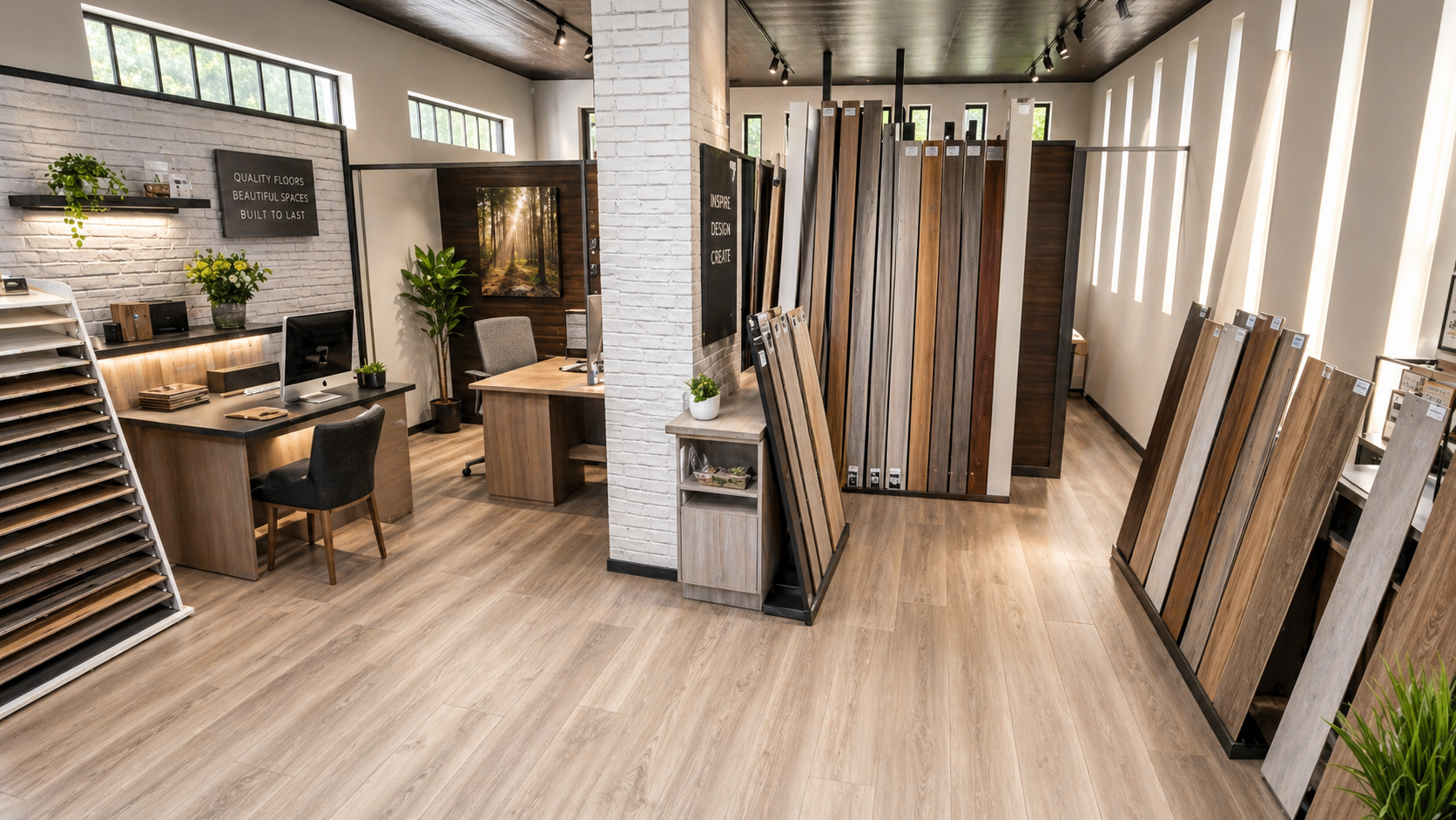 Upgraded Decomagna Karen showroom right wing with SPC flooring and display panels