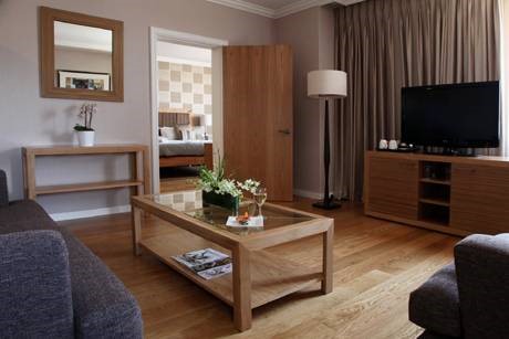 Quick-Step flooring installed in hotel lounge sitting area in South Africa