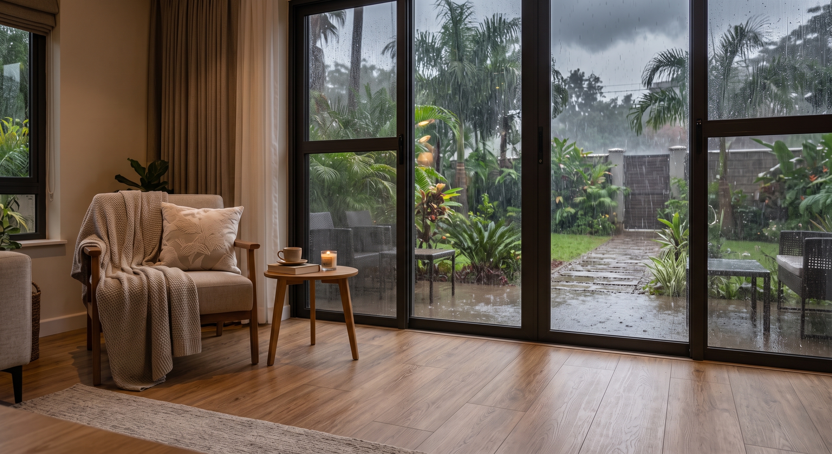 Warm wood finish laminate and LVT flooring providing thermal comfort in Kenya homes