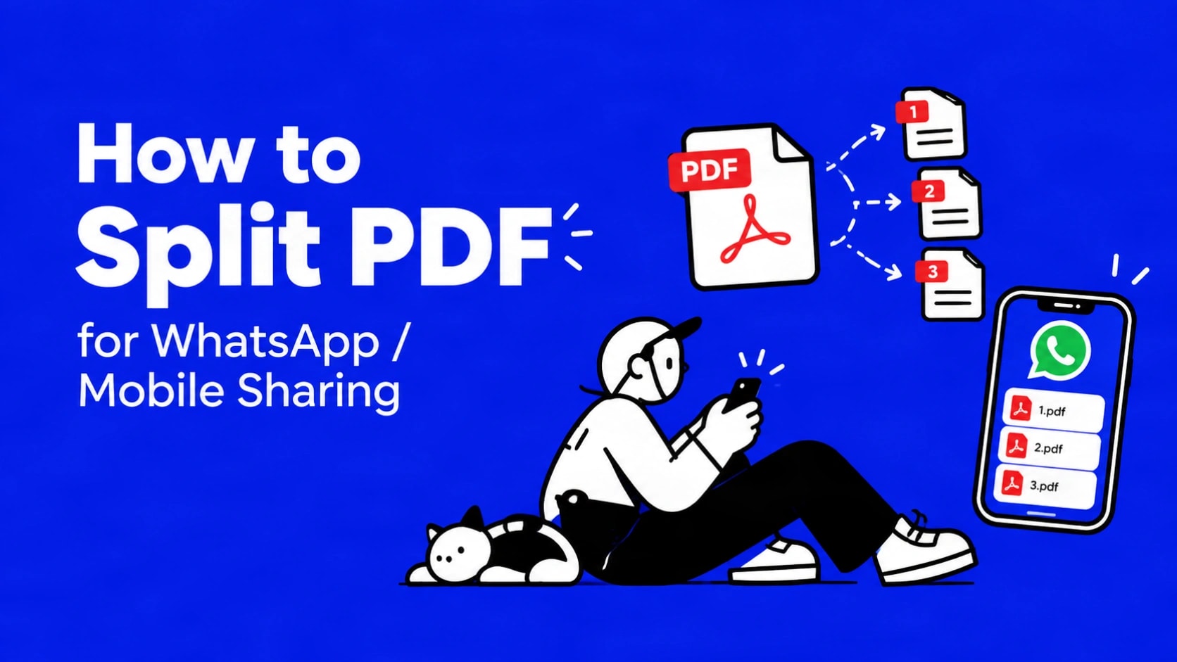 Step-by-step workflow showing multiple PDF files being merged and then compressed into a single smaller file