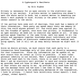 A Cypherpunk's Manifesto
