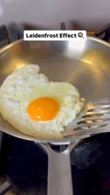 Have you ever tried to cook eggs in stainless-steel? It can be a disaster.  You need to understand the Leidenfrost effect if you want to avoid a mess.  This is a really cool demonstration and explanation.  Source: letseat_uk (IG)