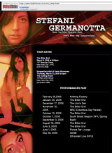Stefani Germanotta’s (Lady Gaga) website 20 years ago.