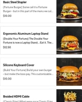 Toronto burger shop called Good Fortune Burger renamed its menu items to sound like office supplies, helping remote workers potentially expense meals through work accounts.  The "basic steel stapler" and "braided HDMI cord” are popular.