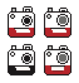 aaaaaaahhhhh susan kare drew some poetry cam icons for us!! :') need to make some pins asap...  @Flomerboy