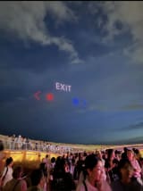 Drones being used to indicate exit for an event in Osaka, Japan