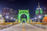 Some images from yesterday morning in #Pittsburgh when the city was lit up green for the St. Patrick’s Day parade. I love capturing the bridges when they are lit up like this, and it was a lot of fun including the blossoms as well.