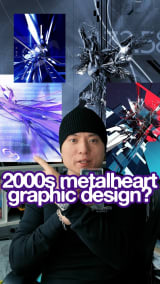 diving into abstract 3d, or metalheart graphic design of the early 2000s