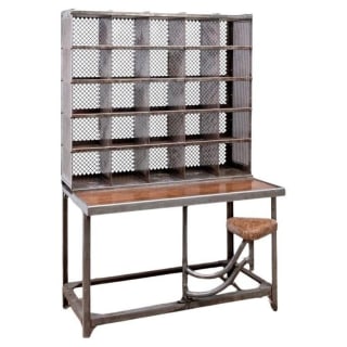 Industrial French Steel Postal Sorting Desk