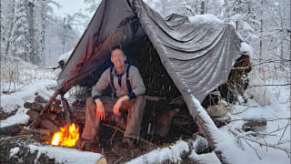 Camping in Snowstorm With No Tent, No Sleeping Bag
