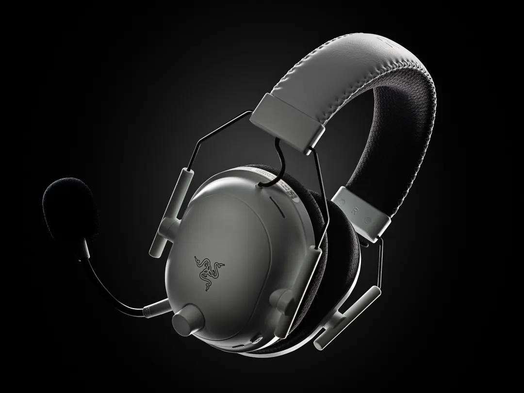 Razer Blackshark V2 in white with a black background