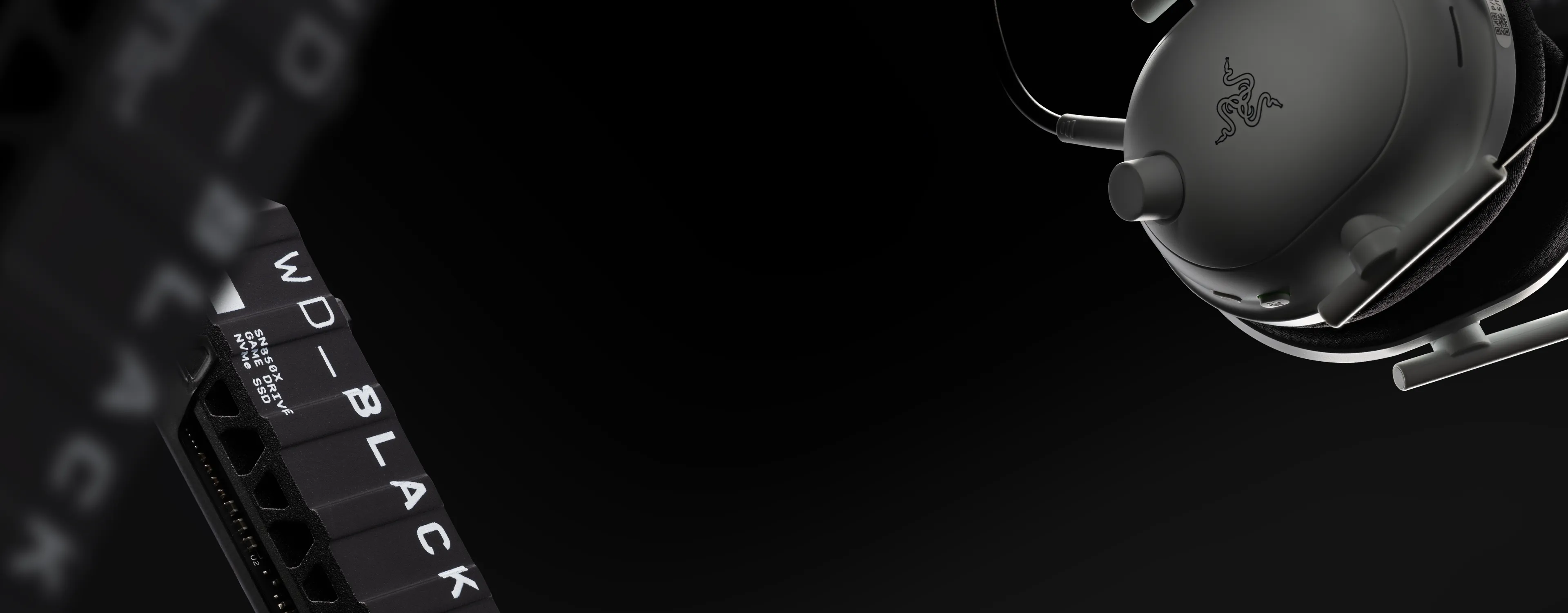 Product photography with electrnics on a dark background