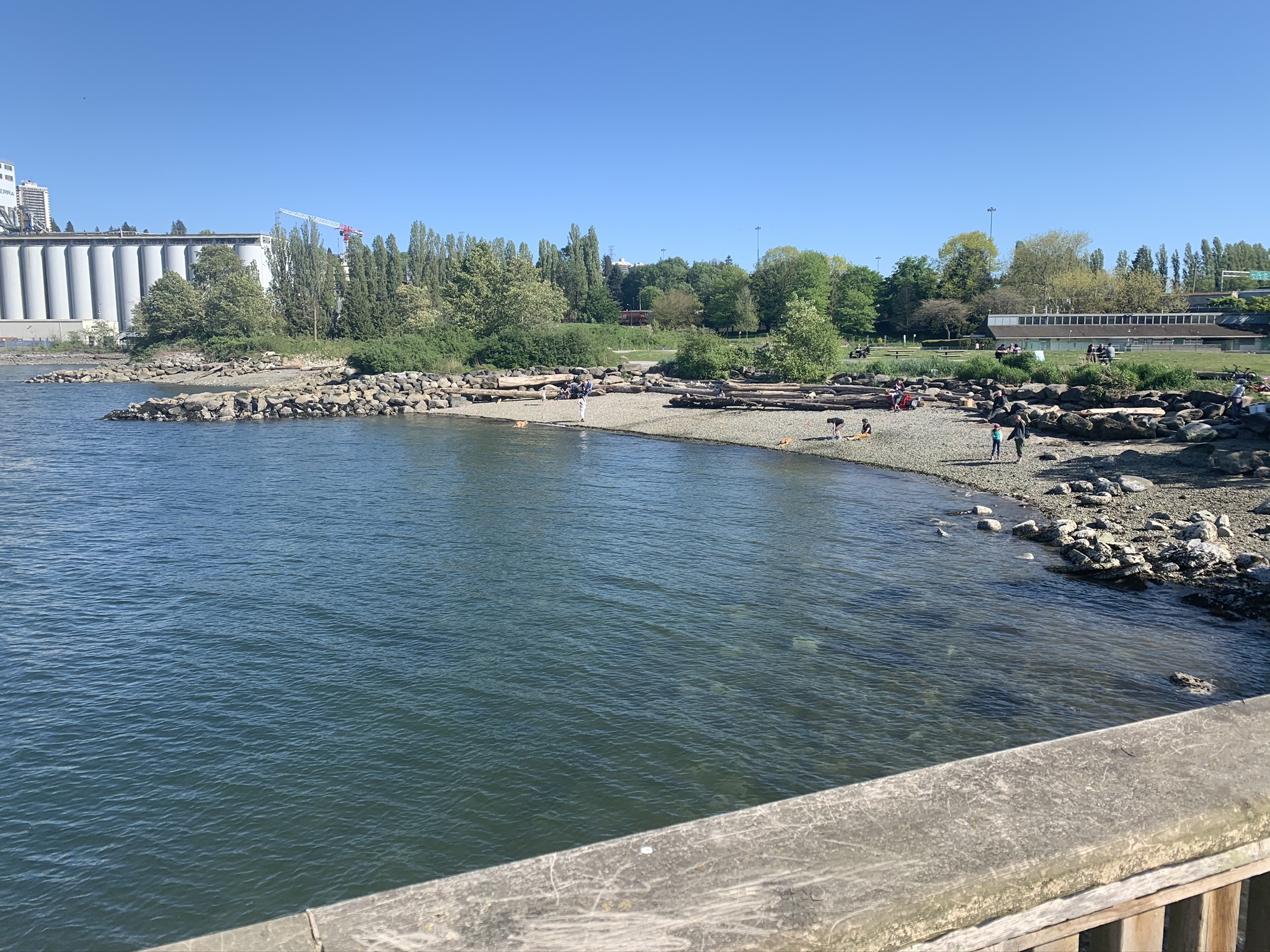 Shot of the beach area from the docks at New Brighton Park, British Columbia