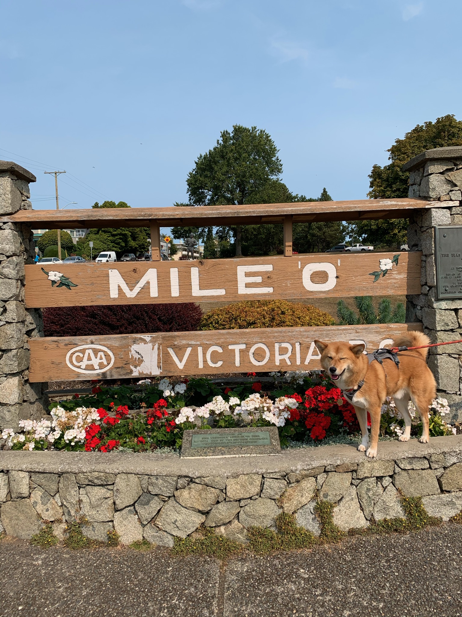 Markus smiling at the Mile Zero Monument