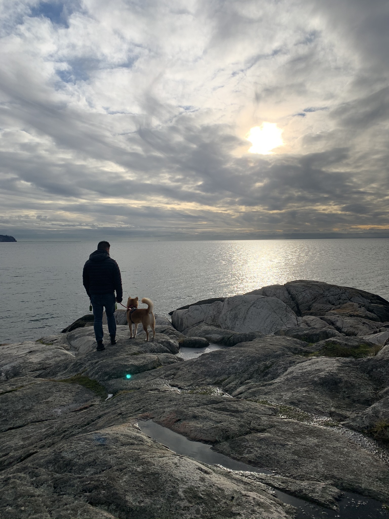 Markus and me taking in the view at the end of West Beach Trail at Lighthouse Park
