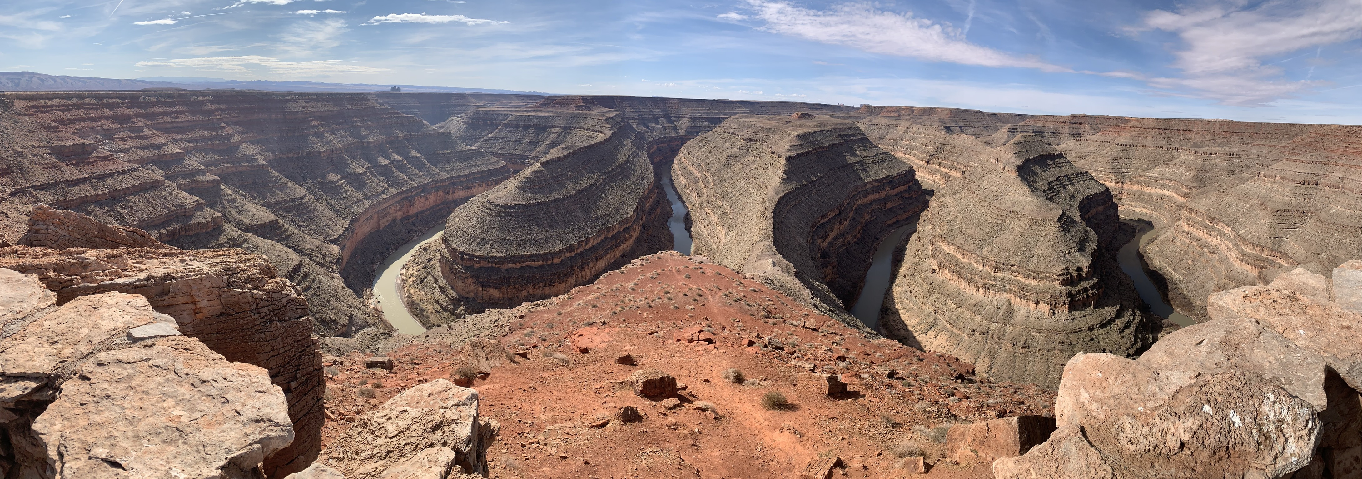 A panorama shot of The Goosenecks, but even this shot is missing some parts