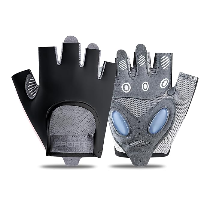 TecoKart® Gym Gloves for Men and Women Workout, Liquid Silicone Fingerless Gloves, Gym Accessories for Men,Weight Lifting and Cycling, Anti-Slip and Wear-Resistant Gym Hand Gloves (Black)