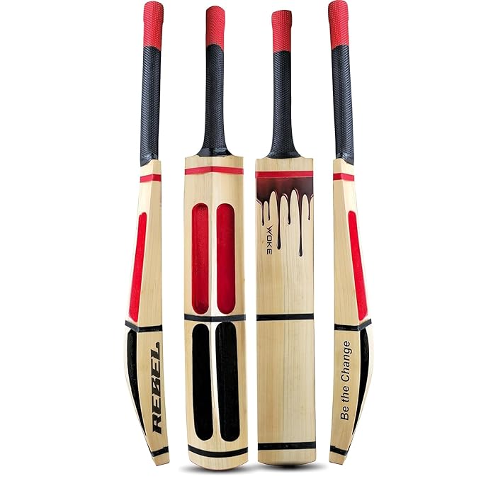 Woke Rebel Premium Kashmir Willow Scoop Cricket Bat, 34 X 4.5 Inches, Full Size, Suitable for Soft/Hard Tennis Cricket Ball, for Kids/Junior/Senior/Boys/Girls & Adults
